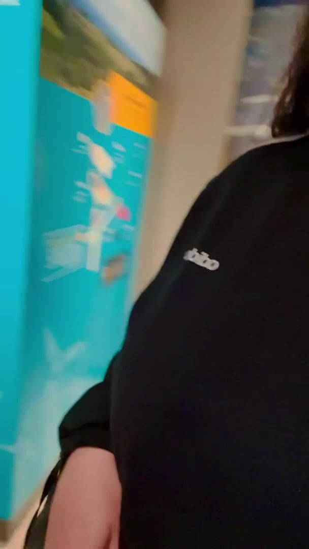 Little titty drop action at the museum
