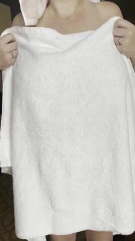 Let me just drop my towel (reveal)