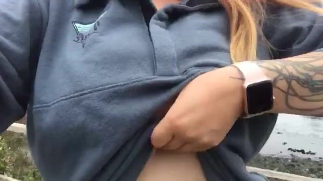 I love long walks on the beach and flashing my tits