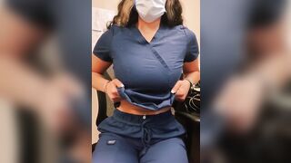 Titty Drop: OMG my heart is beating 160 bpm I just did a titty drop at the nurse’s station! #5