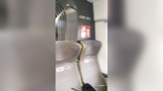 Titty Drop: AND BOOM! Big boobs quickly fall out from under a blouse on a public train #2