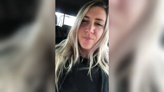 Dropping my perky tits out while sitting in my car gets me horny