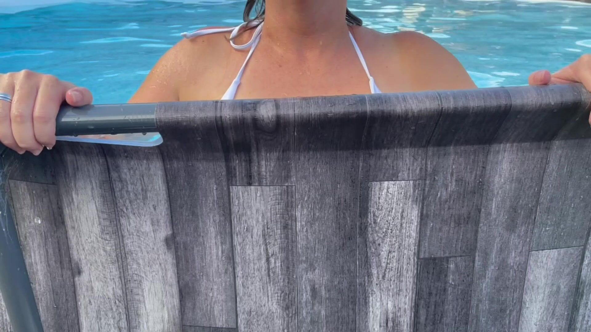 Dropping my titties poolside ????????
