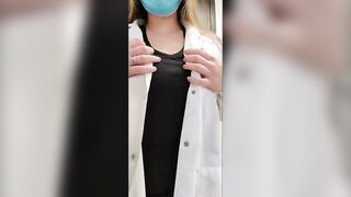 In lab titty droppin'... no big deal