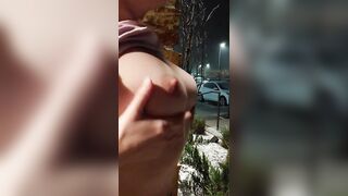 Titty Drop: My first ever snow titty drop! My nipples have never been harder! #2