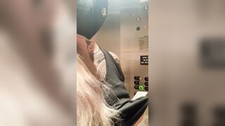 Flashing my boobies in the elevator