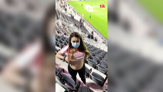 Titty drop on a football match!!!