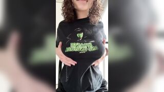 Titty Drop: My Beetlejuice t shirt hides them so well ???? #1