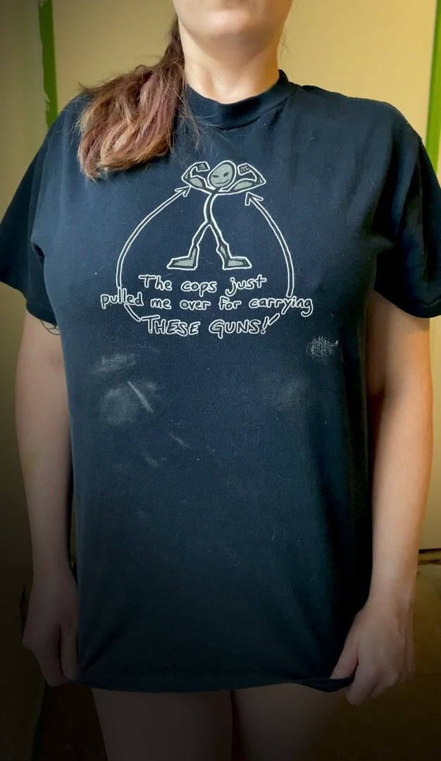I got paint on my shirt! Better take it off