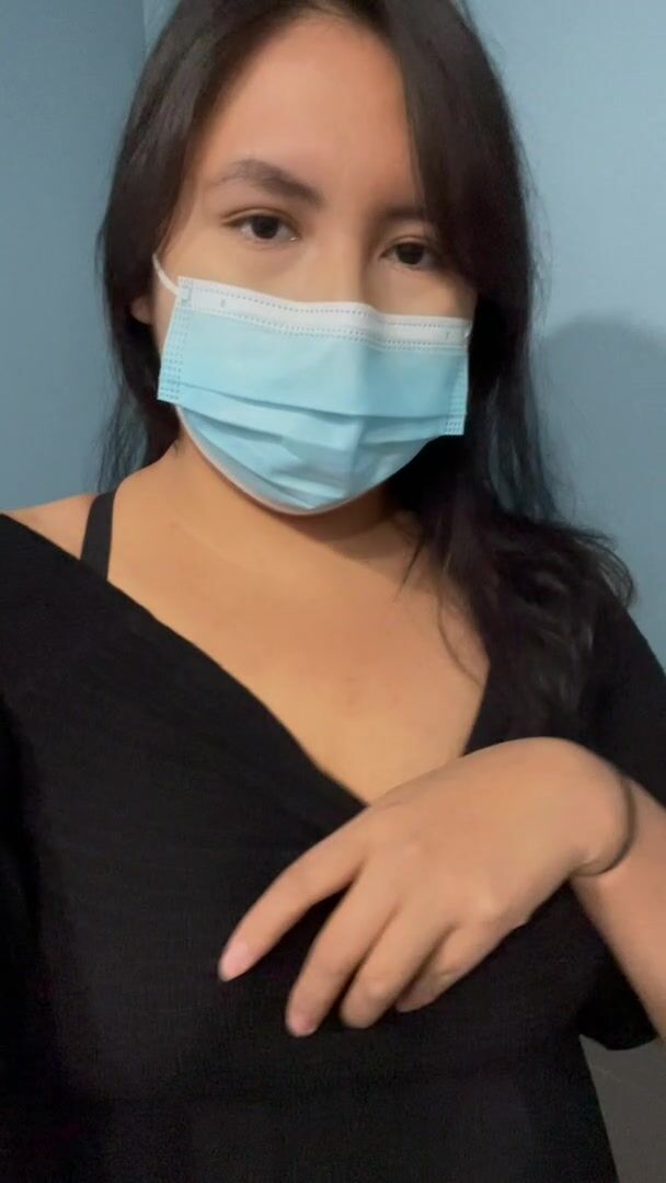 Taking my tits out in the work bathroom