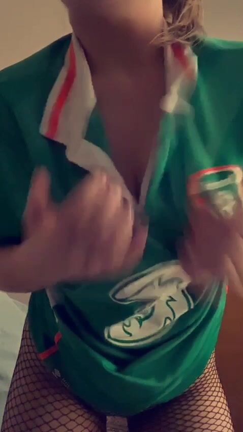 Titty dropping while supporting the boys in green! Taking pride in my adopted home