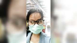 Big titty Asian reveals her perfect tits while grocery shopping