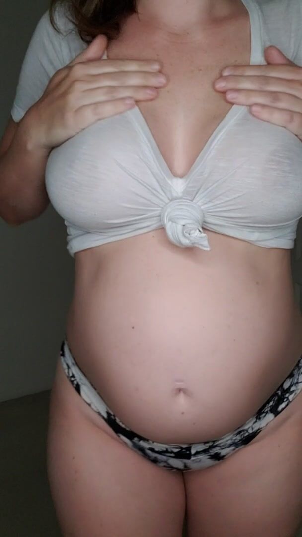 Titty drop onto my pregnant belly