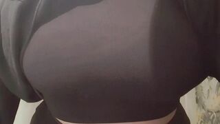 Sports bra means an easy reveal