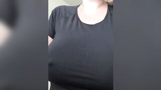 Wife flashing her natural titties while riding
