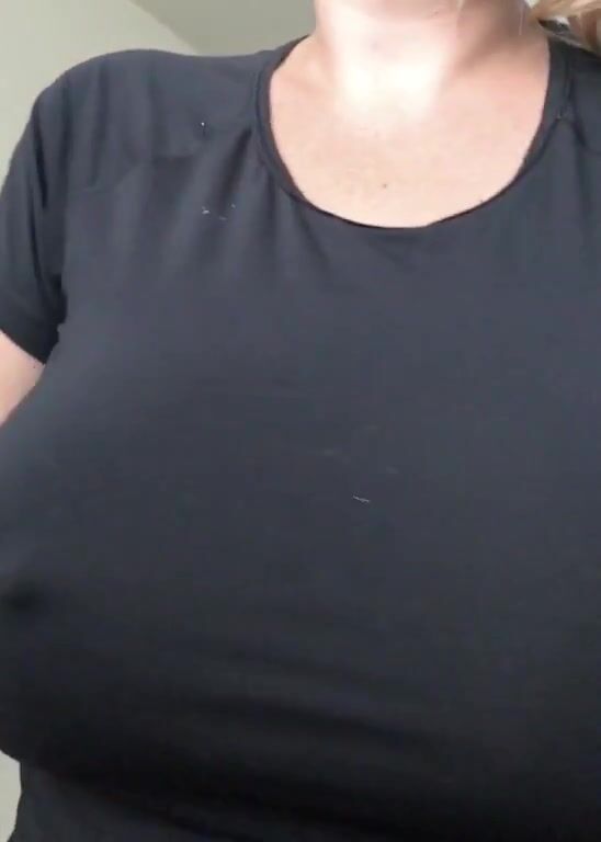 Wife flashing her natural titties while riding