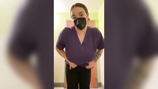 Titty Drop: Scrub top titty drop #2