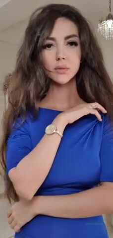 Blue dress reveal
