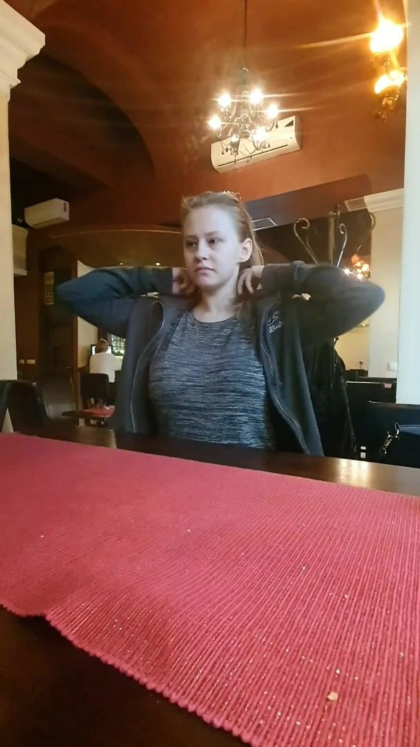 Restaurant titty drop, literally seconds later the waiter appeared. Heh