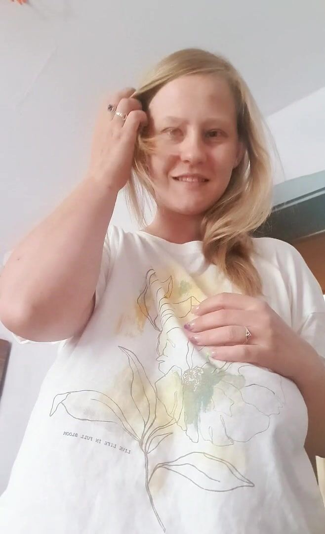 It's me as soon as I get up. The first thing I did was BOOM! "Titty drop" from under my new and innocent pajamas