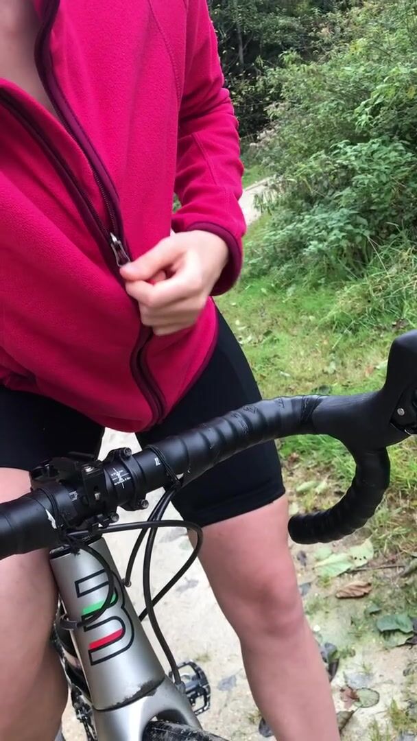 Peeling off my sports bra after a long ride with my bike…I love the risk haha... i think some other guys saw me… ;)