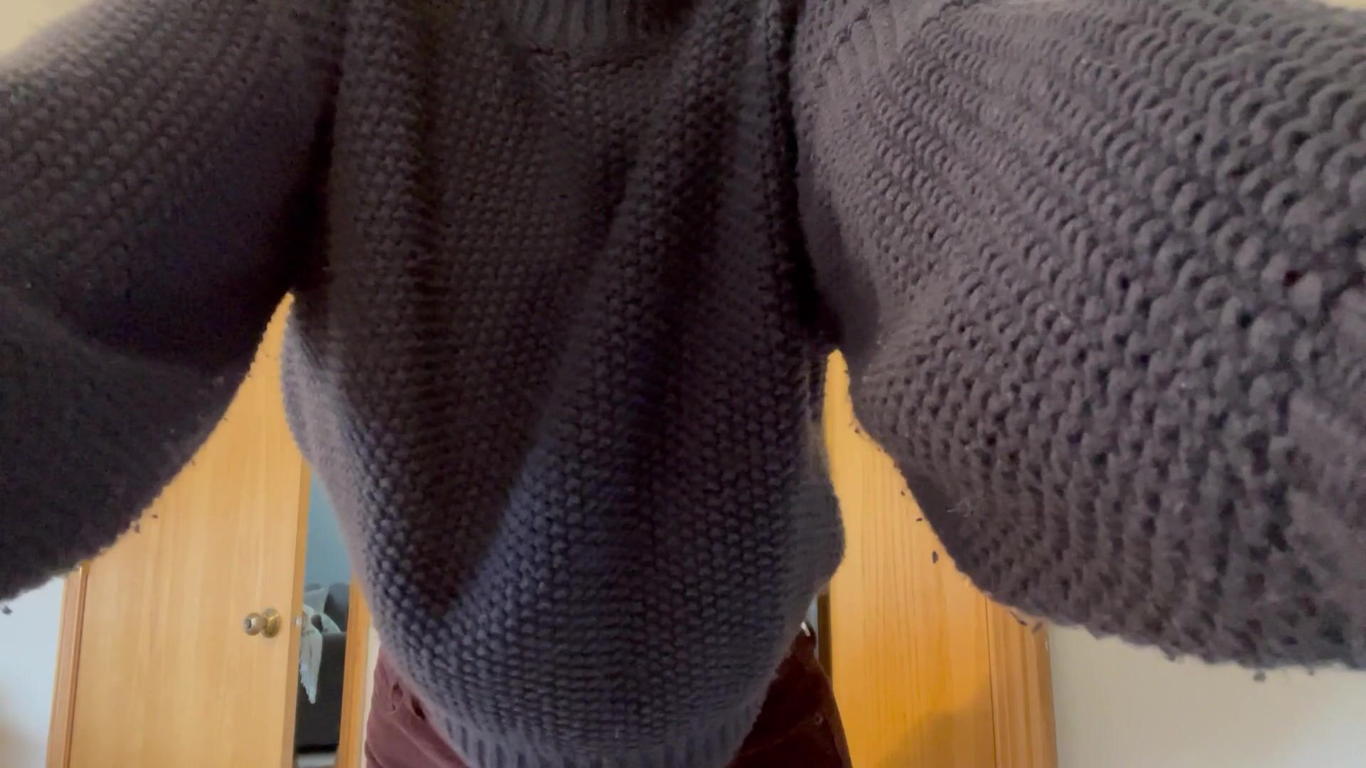 Couldn't wait to let the girls drop out of my sweater after work!