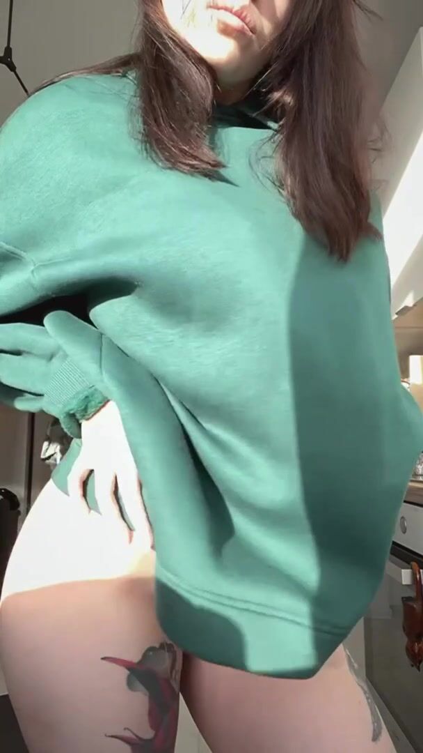 Are you surprised by what is hidden under my hoodie?