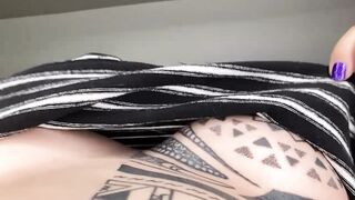 Slow-motion under boob titty drop