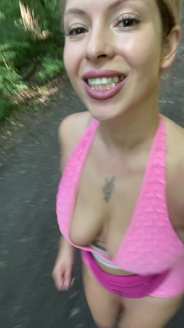 Jogging can be fun with me and my hge titties