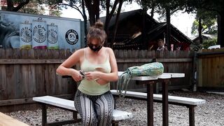 A very unique type of titty reveal haha. I cut my shirt off in public!!