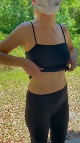 A little titty drop out in the park!