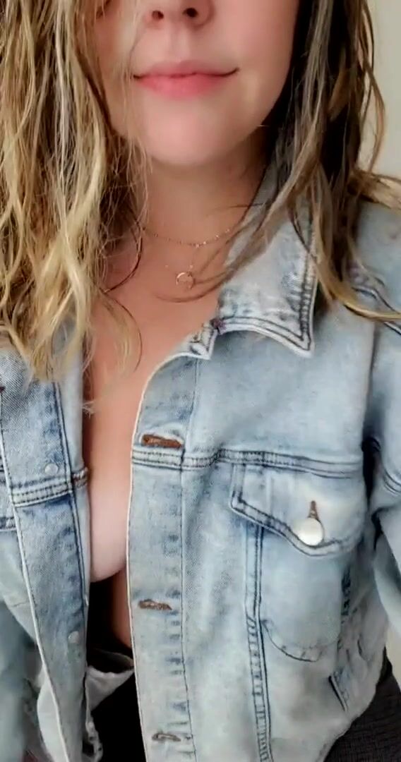 A girl with a short skirt and a loooonnnnng jacket
