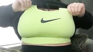 Titty Drop: This sports bra really hides how big are... until they pop out #4