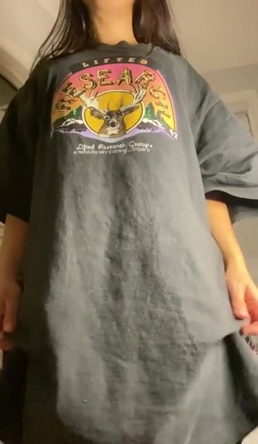 Just a petite perky girl hiding under a big T