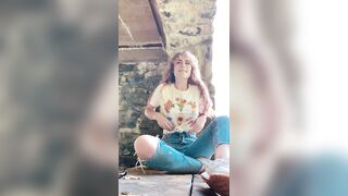 Titty drop on the foundation of a burned down mansion ????