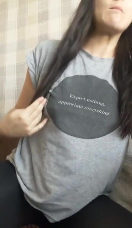 Wanna see what I'm hiding under this shirt? ...Certainly not a bra ;)