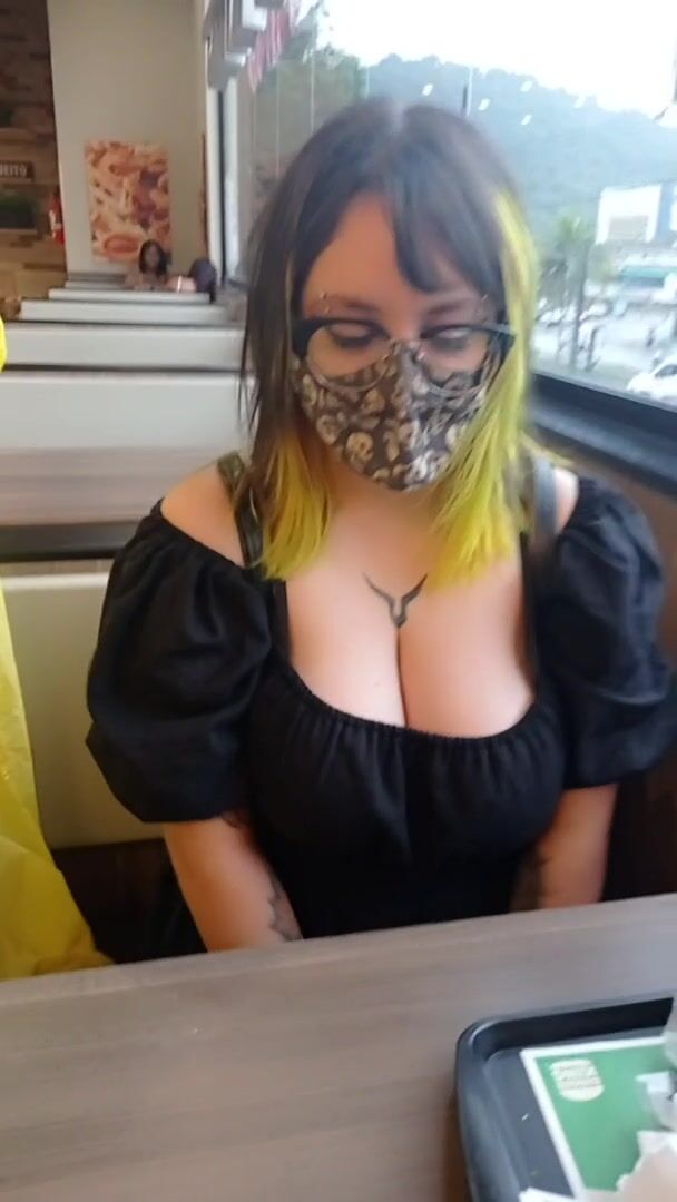 I almost got caught filming this titty  at Burger King lol