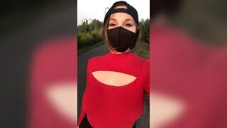 Titty Drop: I always get super horny when I flash my boobs on the street :) #1