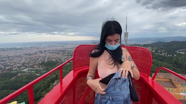Revealing to the city of Barcelona from mount Tibidabo