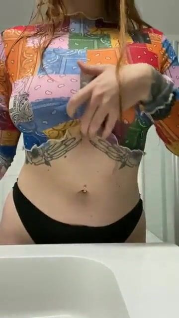 Drop with nipple piercing